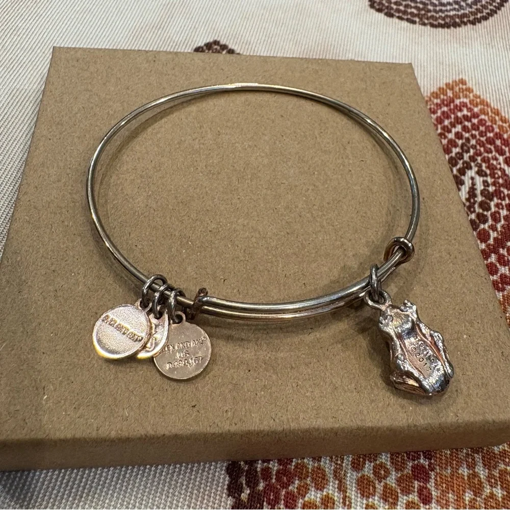 Alex and Ani Frog Prince Rose Gold Charm Expandable Bracelet